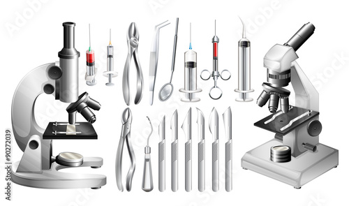 Different medical equipments and tools