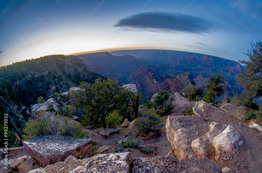Obraz premium grand canyon under moon and star light