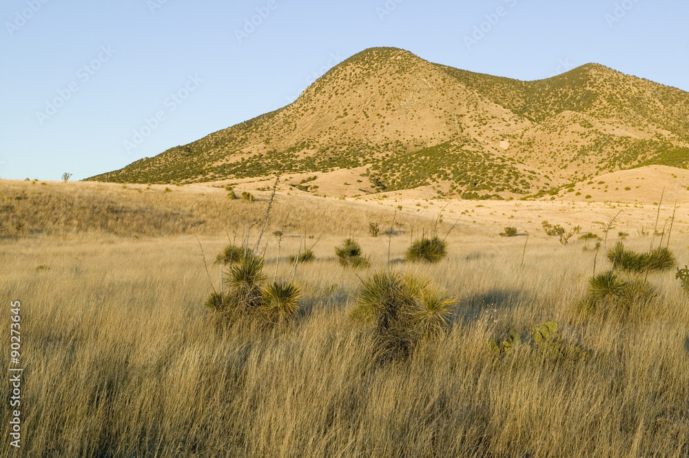 Hillsides at sunset in central New Mexico, Route 48 near Smokey Bear Historical Park