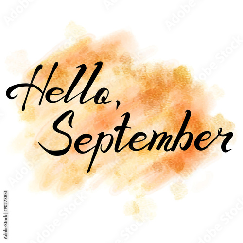 Hello September. hand drawn lettering