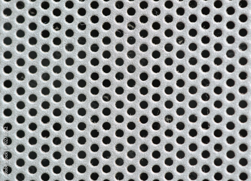 Metal silver Background with Holes. Metal Grid.
