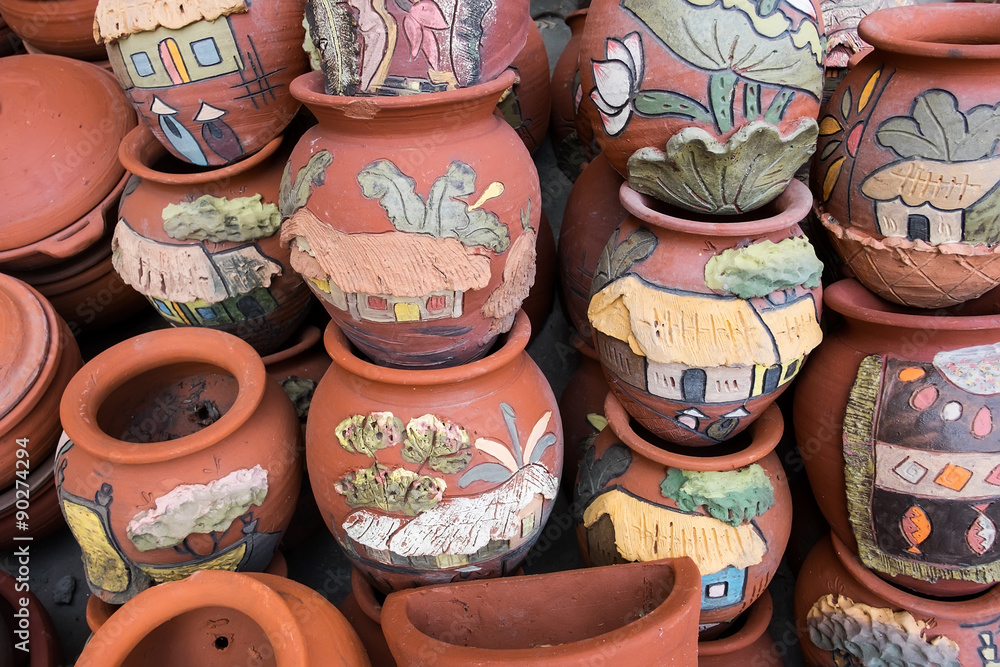 Traditional ceramic pottery in Bat Trang, Vietnam
