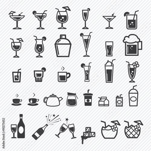 Cocktail icons set. illustration eps10