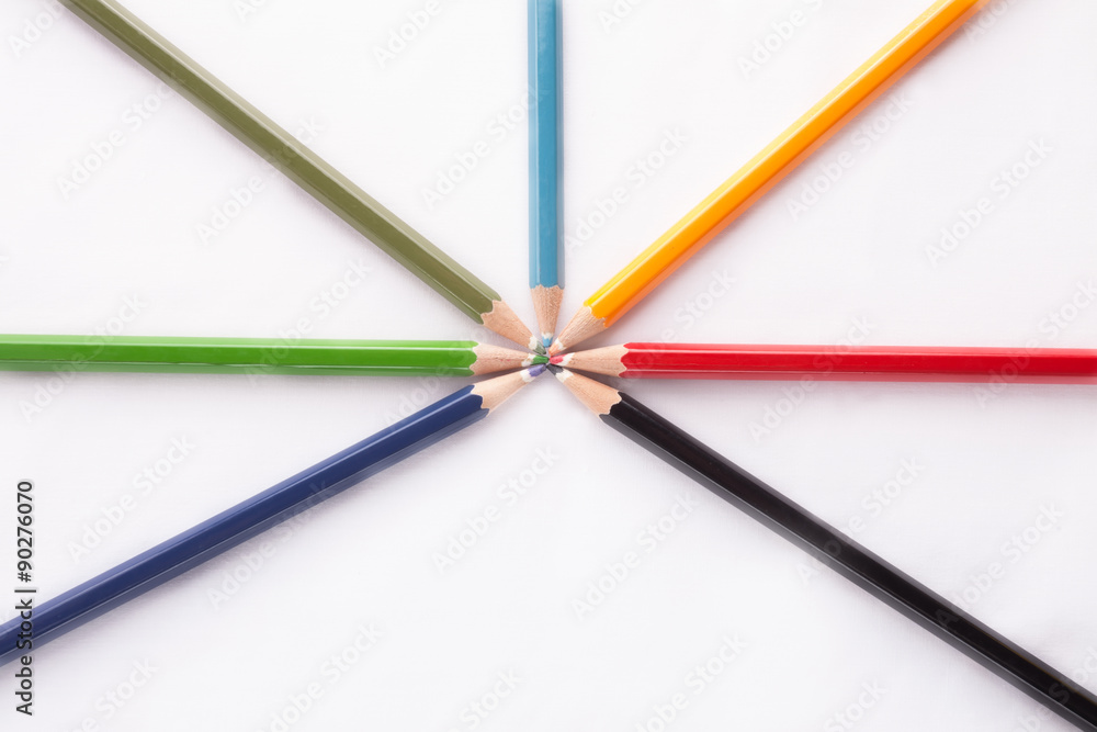 Naklejka premium Color pencils isolated on white background