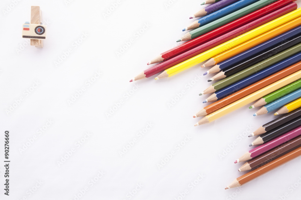 Fototapeta premium Color pencils isolated on white background 