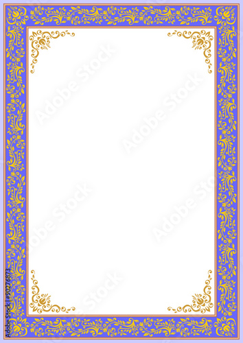ornate blue floral border