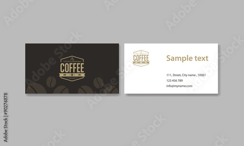 business card for coffee shop and  restaurant  and coffee logo 
