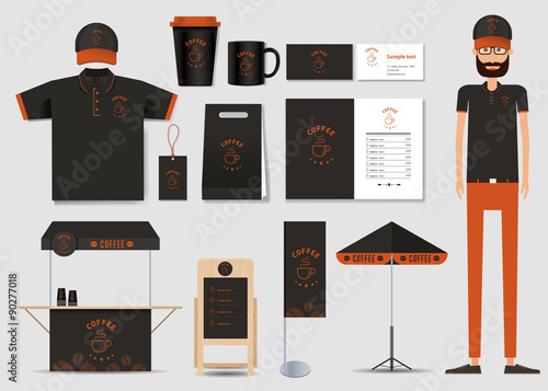 concept for coffee shop and  restaurant  identity mock up template. coffee brand