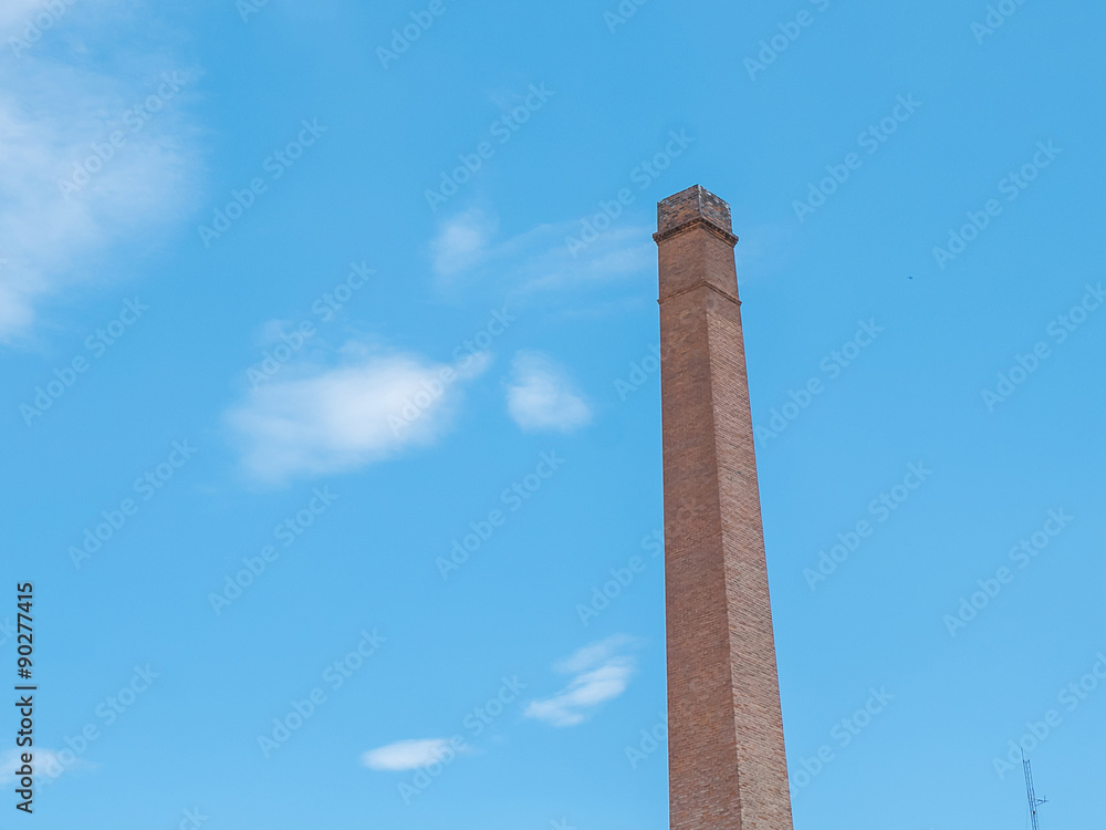 chimney and blue sky clouds background