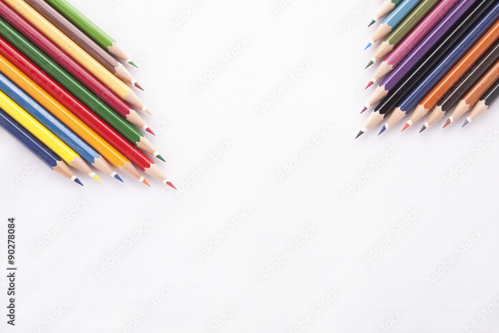 Colored pencils isolated on white background Colored pencils isolated on white background