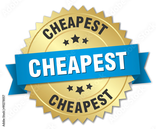 cheapest 3d gold badge with blue ribbon