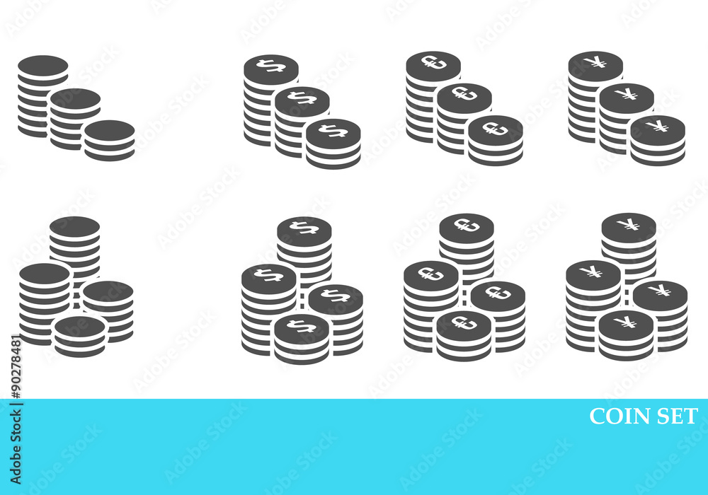 Coins Icons Set Coins Icons Set