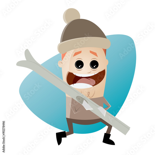 ski tragen mann fahren