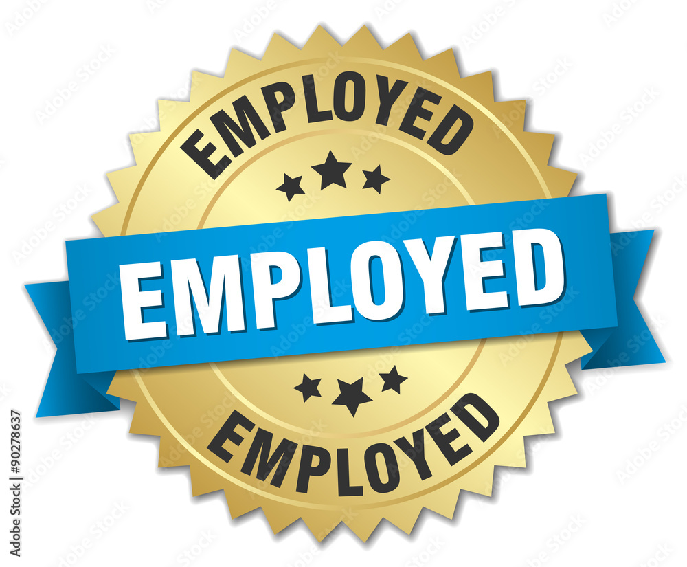 employed 3d gold badge with blue ribbon employed 3d gold badge with blue ribbon