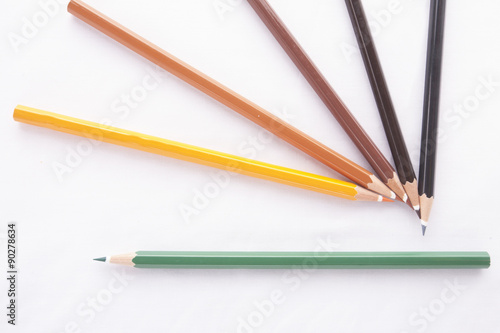 Color pencils isolated on white background