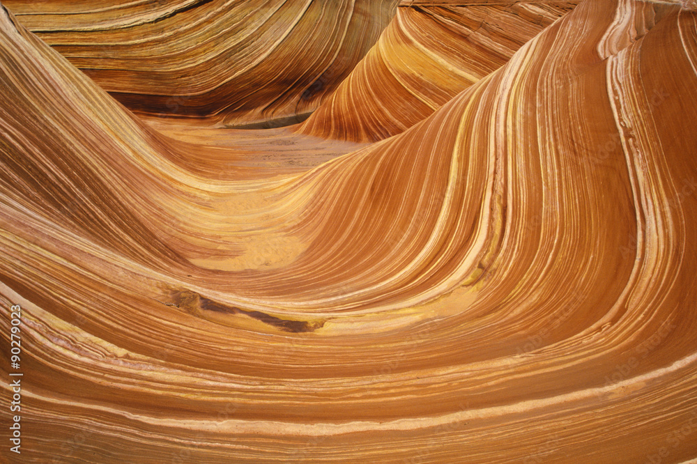 Close up of sandstone stripes, 'The Wave' on Kenab Coyote Butte, BLM, Slot Canyon, UT Close up of sandstone stripes, 'The Wave' on Kenab Coyote Butte, BLM, Slot Canyon, UT