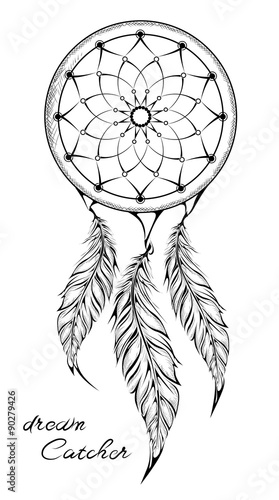 Dream Catcher isolated on white background. Amulet. vector illustration