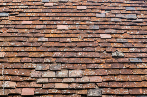 Old Tiles on a Roof Background