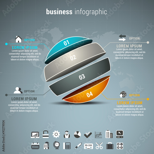 Business infographic made of ball.