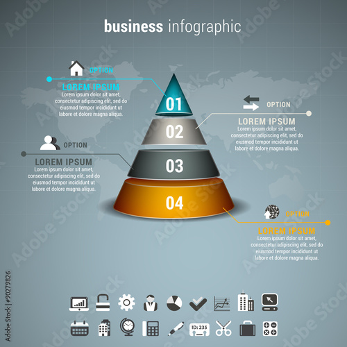 Business infographic made of cone.