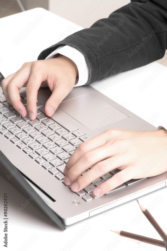 hand typing hand typing