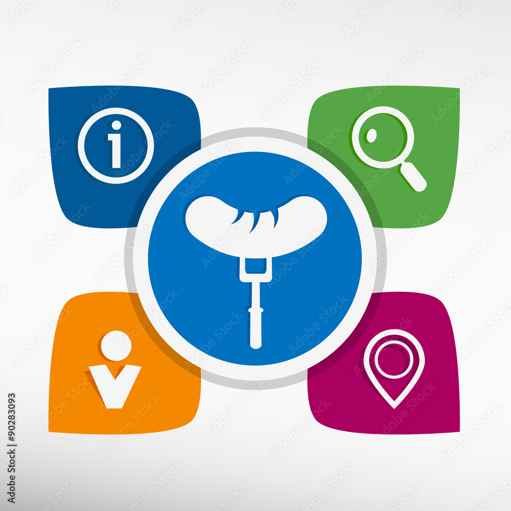 Sausage icon and icons set vector illustration Sausage icon and icons set vector illustration