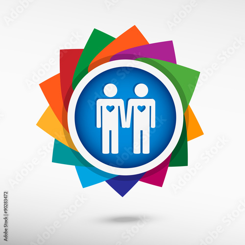 Gay color icon, vector illustration