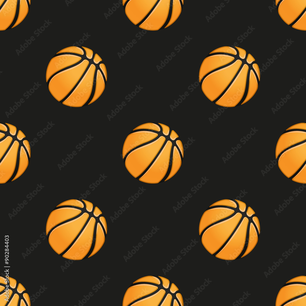 Universal vector basketball seamless patterns tiling. Sport theme with balls.