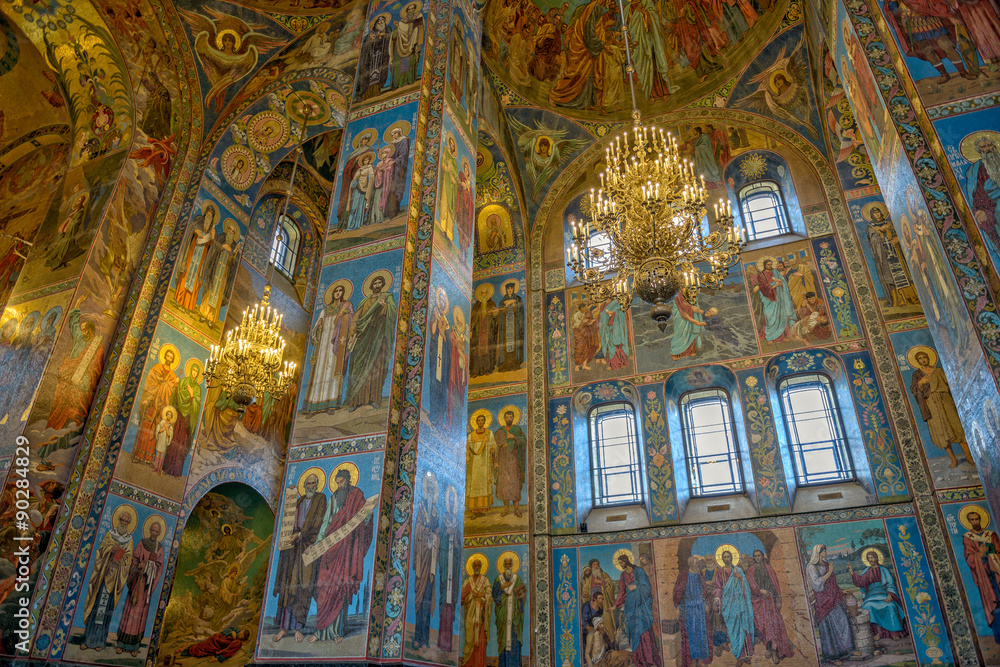 Interior of Savior on the Spilled Blood Cathedral in St. Petersb