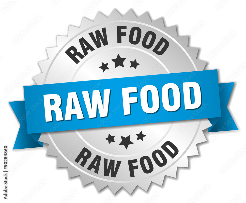 raw food 3d silver badge with blue ribbon raw food 3d silver badge with blue ribbon
