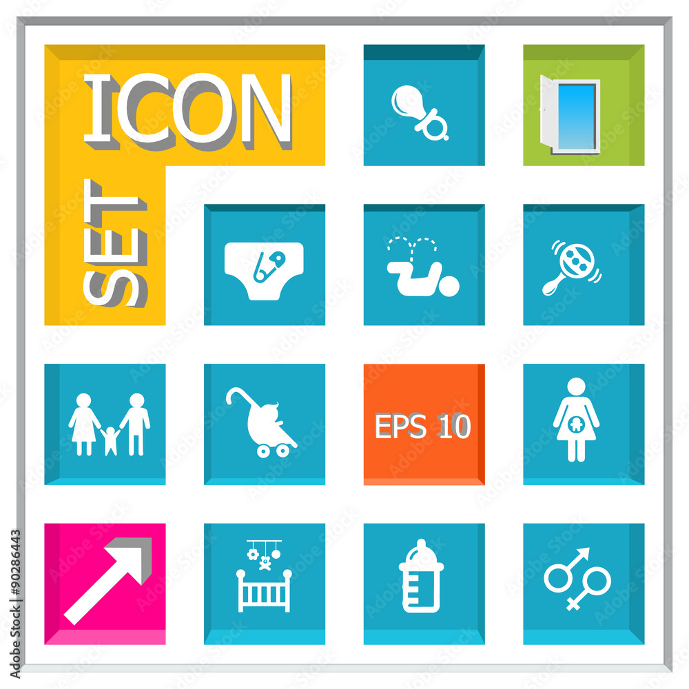 Abstract creative concept vector set of family icons for web and Abstract creative concept vector set of family icons for web and
