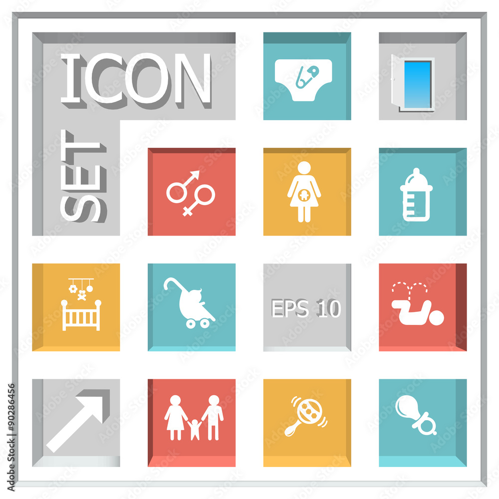 Abstract creative concept vector set of family icons for web and