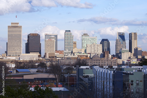 The Nashville skyline as viewed from the west side and 5 stories above ground.