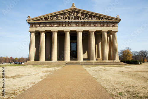 The Parthenon, Nashville, Tennessee, Centennial park, Full scale replica of Greek Parthenon at sunset.