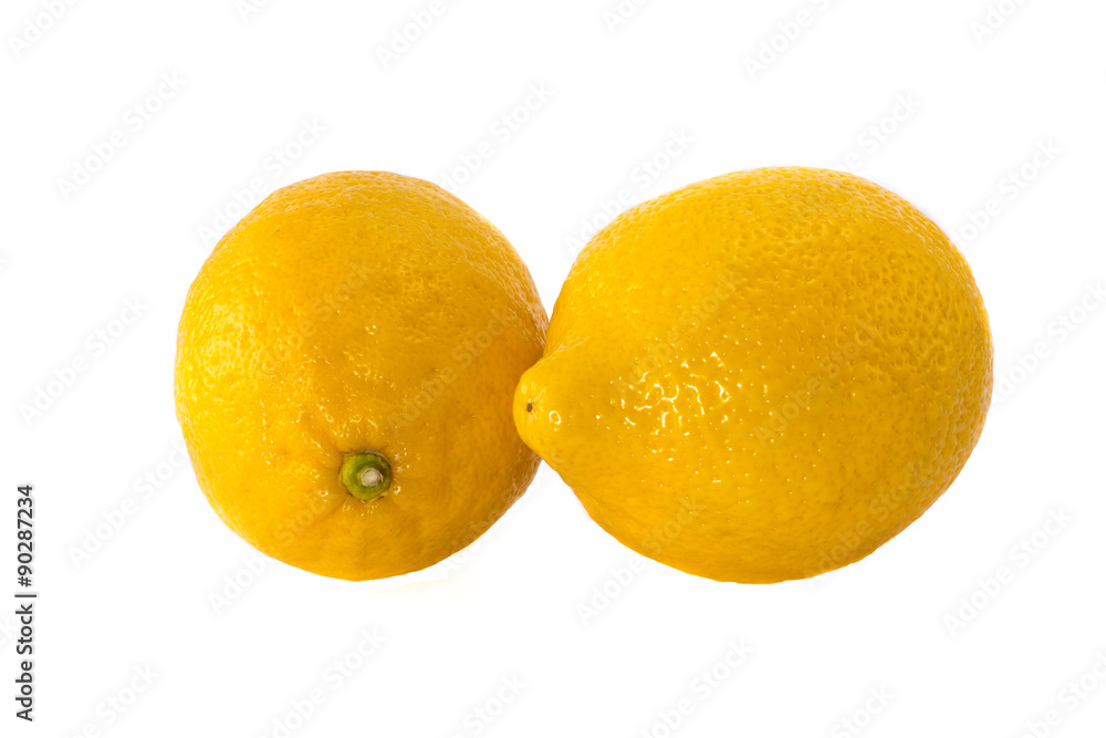 Pair of lemons isolated on a white background Pair of lemons isolated on a white background