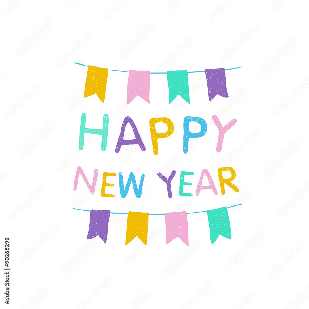 Congratulation vector card. Happy New Year