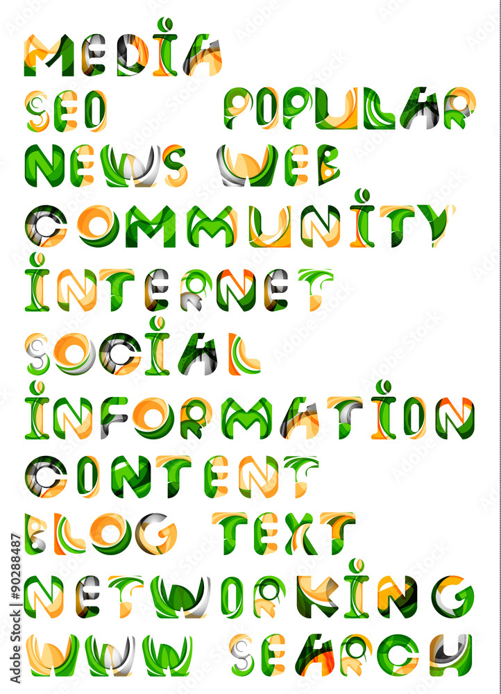 Fototapeta premium Social media in the internet - words, tags