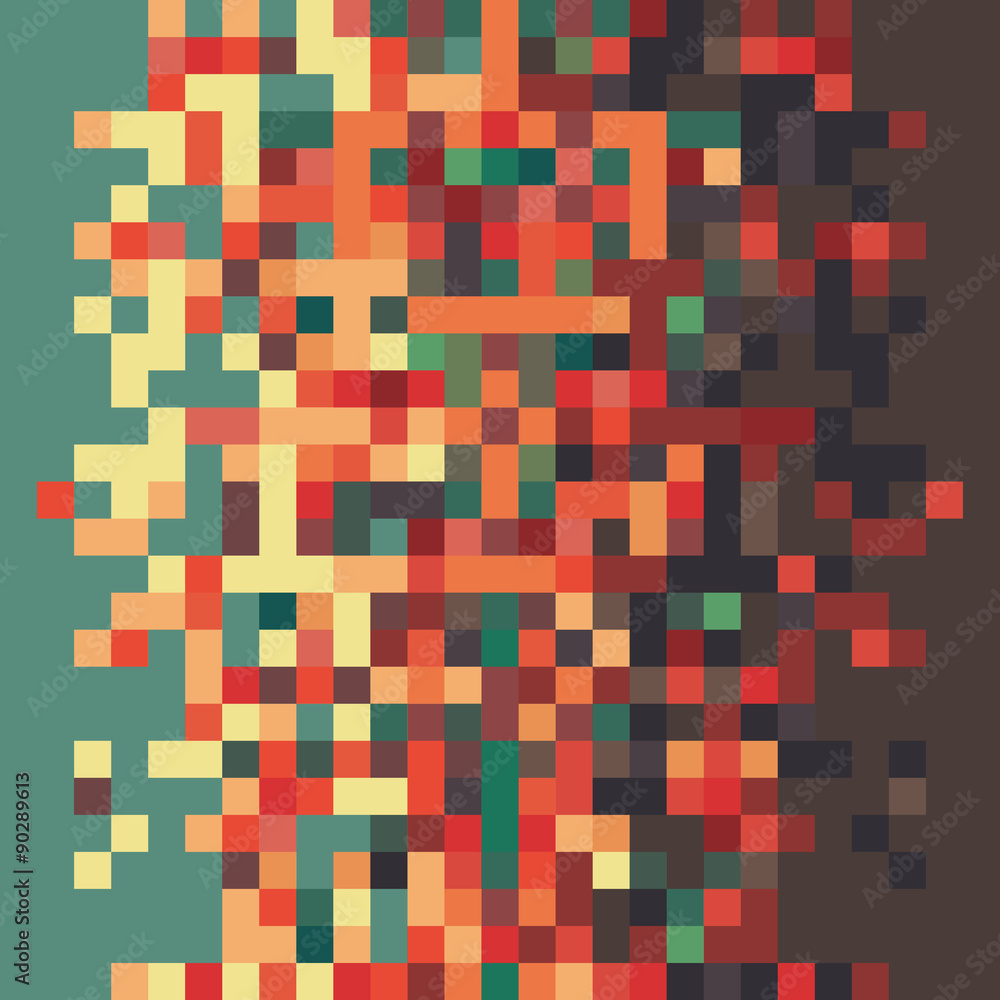 Fototapeta premium A pixel art style vector background pattern