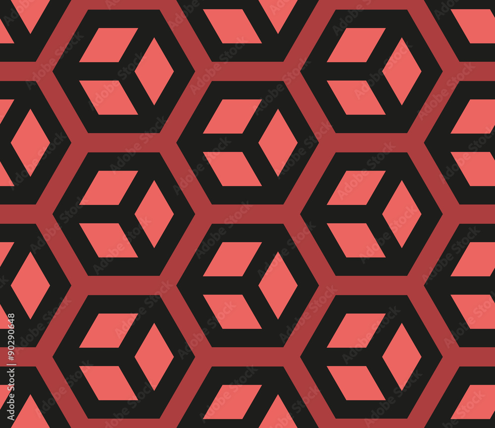 Red Seamless Hexagonal Pattern Red Seamless Hexagonal Pattern
