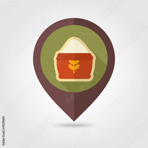 Sack of flour flat mapping pin icon