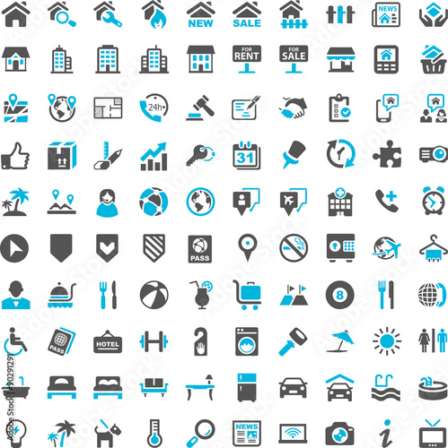 Travel Holiday Real Estate Iconset blue