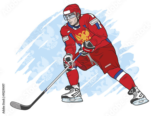 ice hockey player red