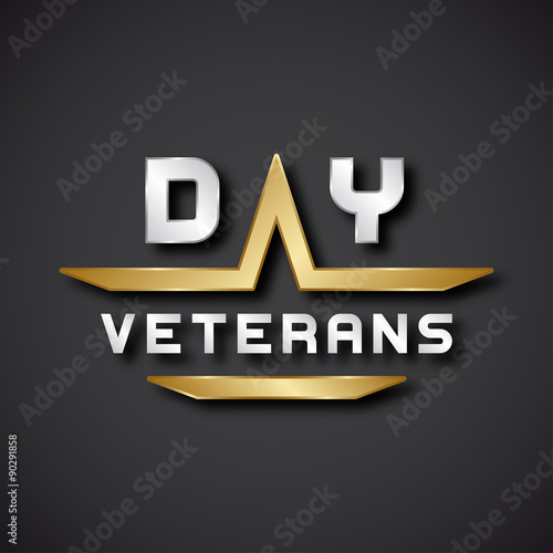EPS10 vector veterans day text icon