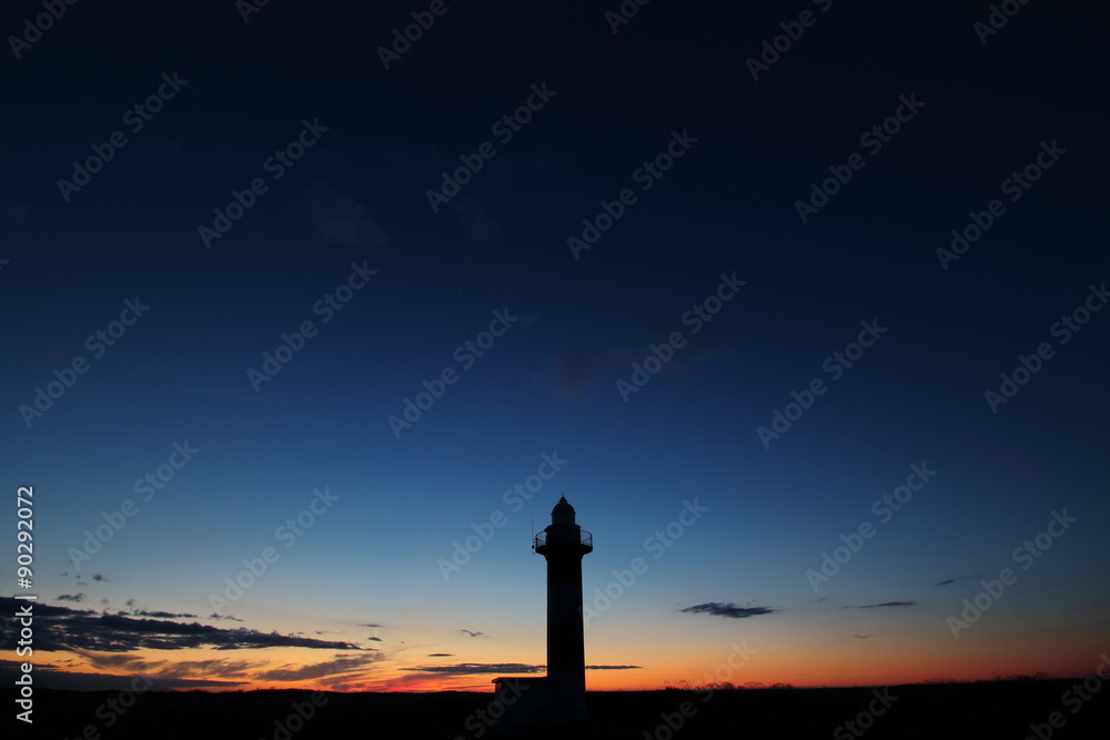 石狩灯台の夕景