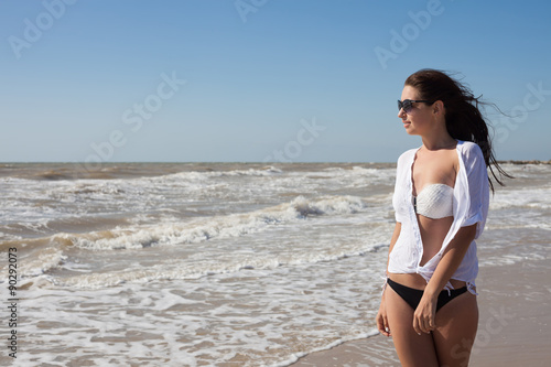 woman on the sea shore