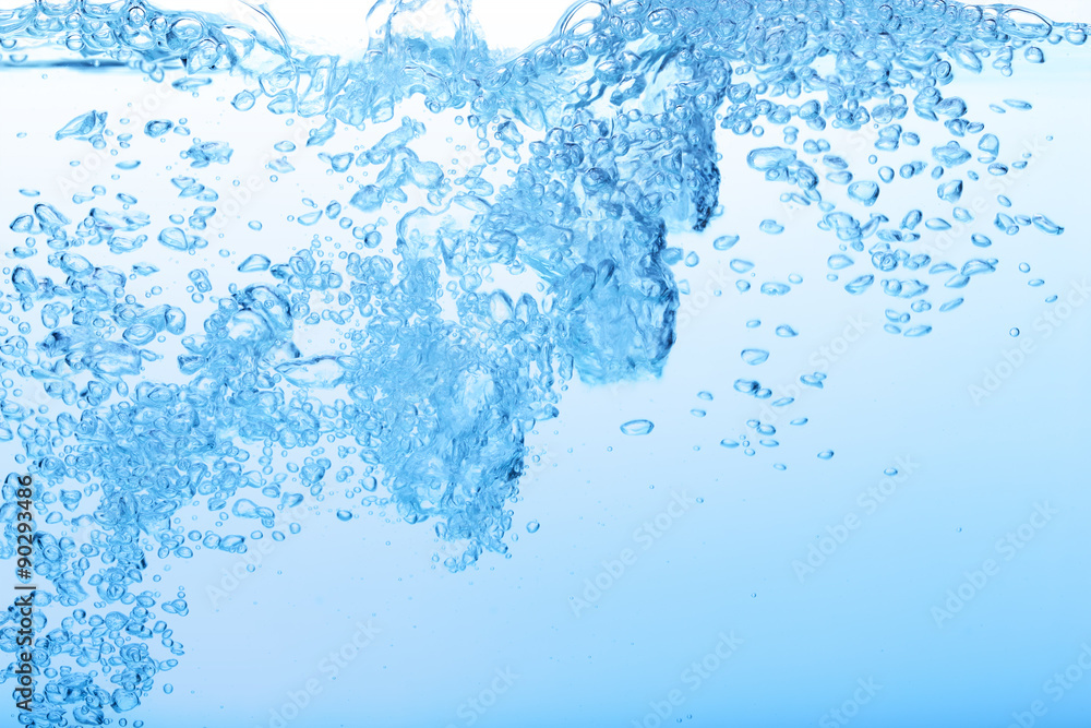 Water Splash with Bubbles of Air for Background Uses.