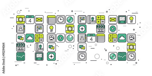 Apps concept line style illustration