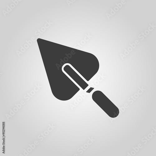 The trowel icon. Mason and building, repair, plasterer symbol. Flat