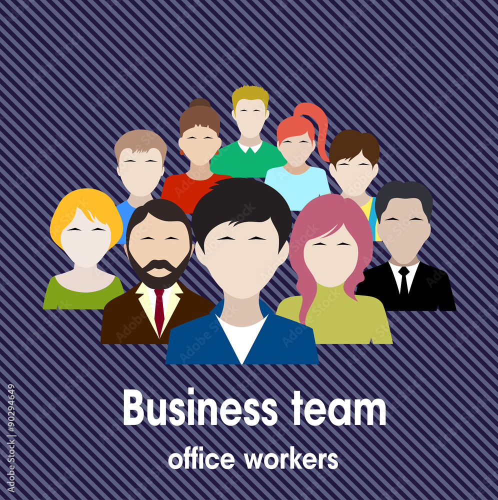 business team. group of office workers. business team. group of office workers.