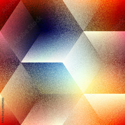 Abstract geometric cubes pattern on blurred background.
